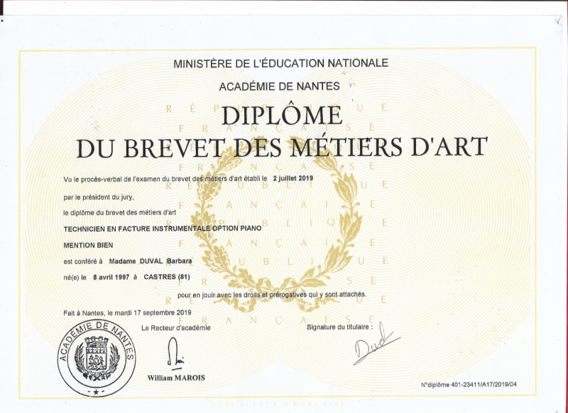 brevet des metiers d art barbara duval